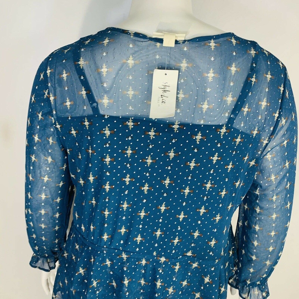 Style & Co 2X Ruffle-Front Mesh Blouse - Picture 10 of 12